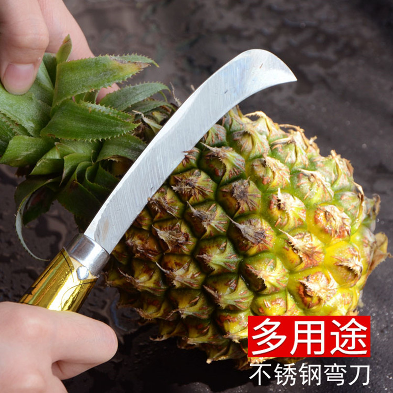 菠萝刀削皮器不锈钢削菠萝神器专用挖眼器去籽夹子甘蔗削皮刀工具 - 图3