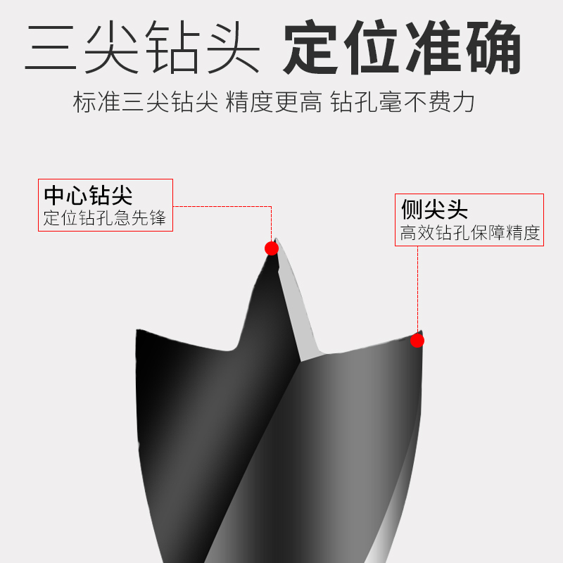 三睿专麒木六电角柄尖钻头打孔木罗材支钻钻工转头六角开孔用 - 图1