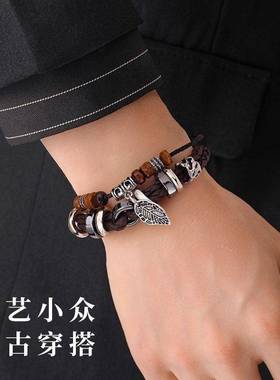 皮波西米亚新品新款复古牛皮手链