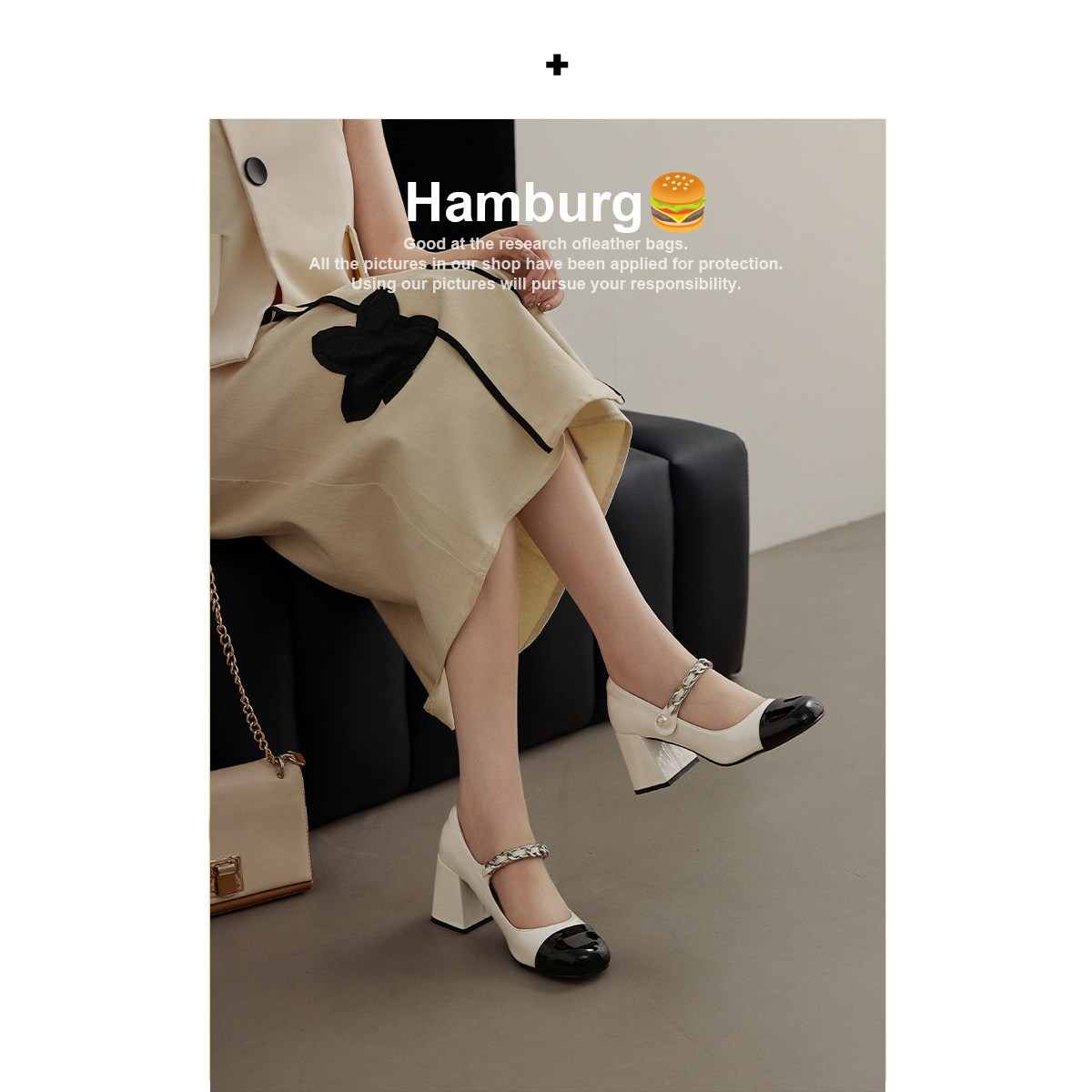 【汉堡Hamburg】复古玛丽珍鞋圆头高跟鞋女厚底粗跟jk单鞋子女,淘宝优惠券,粉丝福利购,淘宝优惠卷