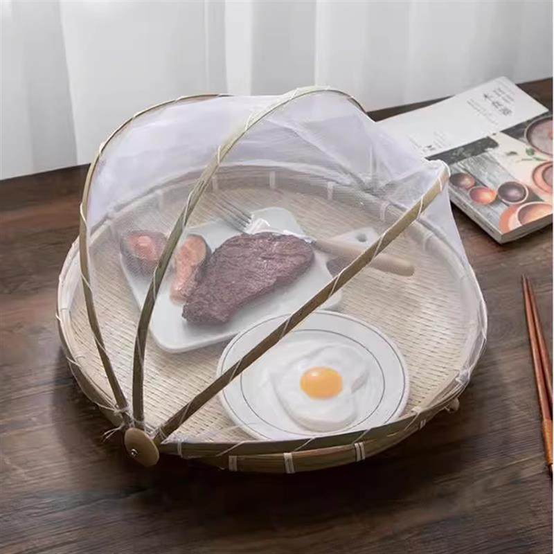 竹编晒菜网农家制品带罩家用防蝇水果篮子馒头干货筐簸箕竹收纳匾,淘宝优惠券,粉丝福利购,淘宝优惠卷