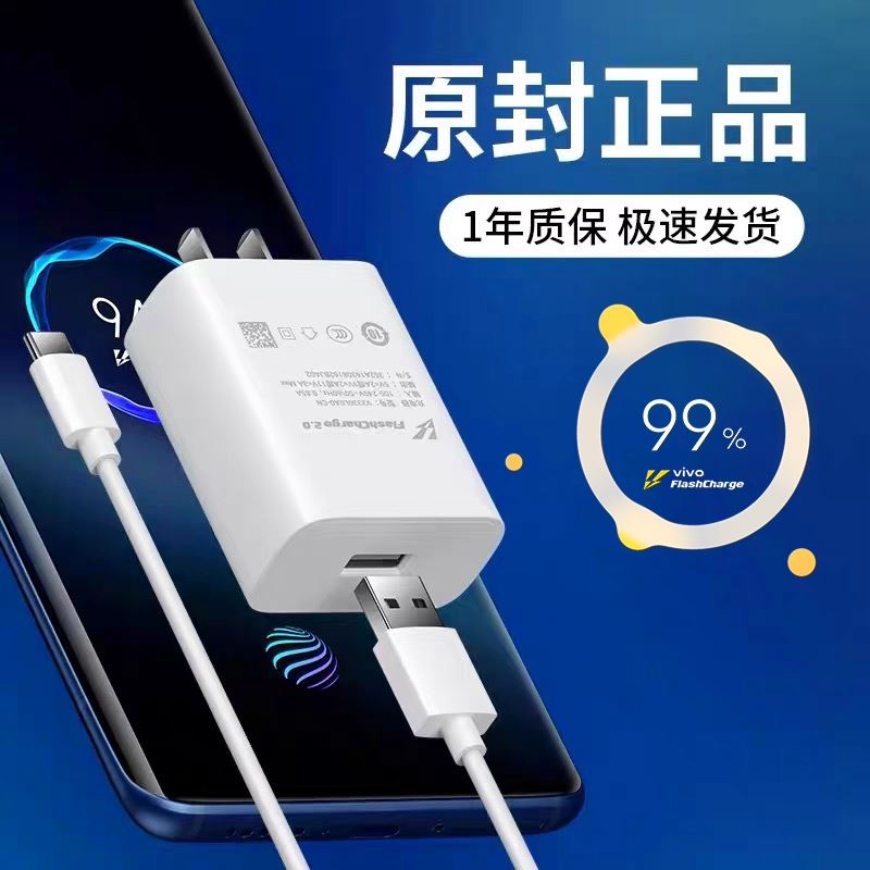 适用vivos10充电器头原装S10pro手机数据线44W瓦闪充s10e快充界扣原装正品 - 图0