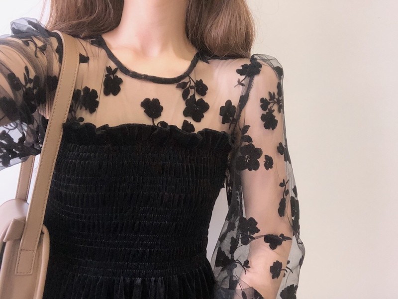 森曼笛春秋新款洋气减龄炸街黑天鹅 森曼笛连衣裙