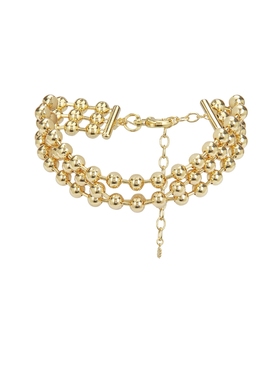 Lele Sadoughi DIANA TRIPLE ROW 短项链 revolve小众新款 金属金