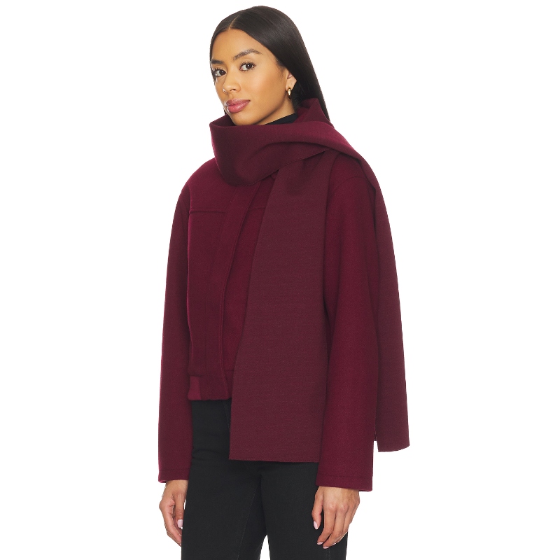 ALL THE WAYS RISSA 大衣 酒红色 老钱风REVOLVE小众新款 - 图1