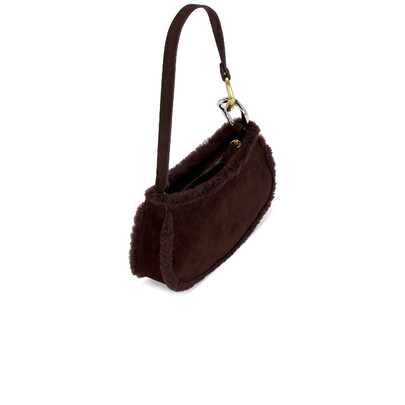 [冬季新品]Staud OLLIE复古风棕色毛绒手提包REVOLVE,淘宝优惠券,粉丝福利购,淘宝优惠卷