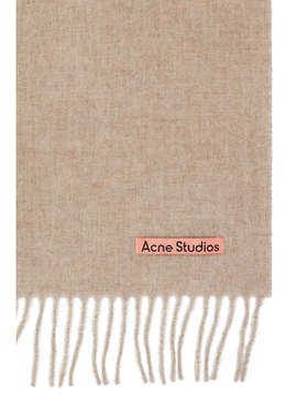 [秋冬新品]Acne Studios 柔软抓绒羊毛围巾棕黄色流苏边REVOLVE