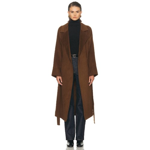 NICHOLAS CANDICE 大衣 巧克力色 老钱风REVOLVE小众新款 - 图0