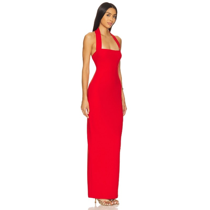 Nookie BOULEVARD 长裙 红色性感挂脖露背连衣裙REVOLVE小众新款,淘宝优惠券,粉丝福利购,淘宝优惠卷