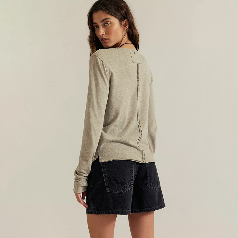 [冬季新品]Free People 长袖T恤圆领宽松舒适打底衫上衣REVOLVE - 图1