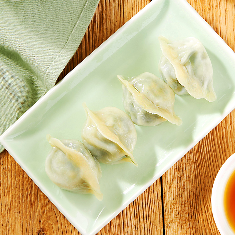 思念素馅水饺豆皮荠菜素三鲜韭菜鸡蛋6斤早餐夜宵速食素饺子煎饺-图2