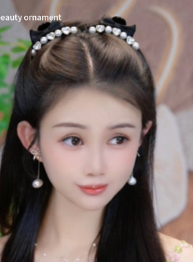 小香风珍珠蝴蝶结小抓夹女