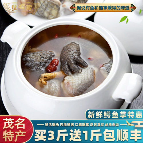 鳄鱼掌腿肉1斤 生鲜鳄鱼肉养殖暹罗鳄水产新鲜鳄鱼腿爪子顺丰包邮 - 图0