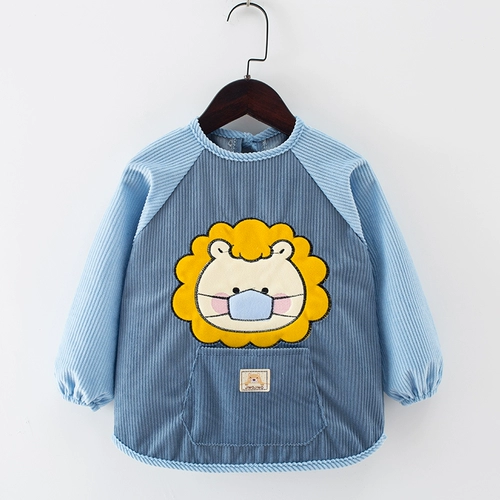 Детский бархатный демисезонный нагрудник, термобелье, водонепроницаемый лонгслив, фартук для еды, анти-грязь, сзади на завязках