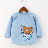 Детский водонепроницаемый фартук, бархатный нагрудник для еды, демисезонный лонгслив, анти-грязь, сзади на завязках