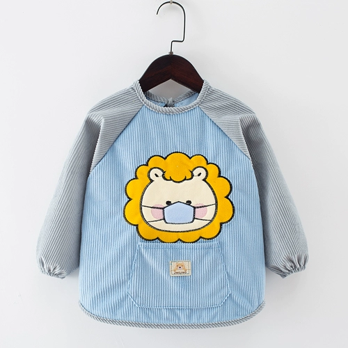 Детский бархатный демисезонный нагрудник, термобелье, водонепроницаемый лонгслив, фартук для еды, анти-грязь, сзади на завязках