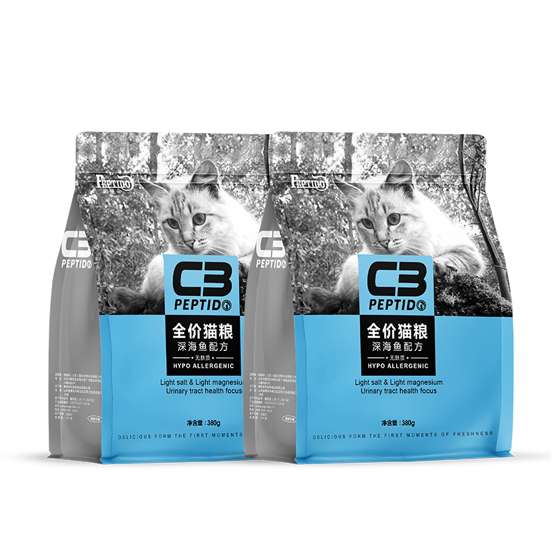 【C3厂家自营店】帕缇朵C3全价深海鱼味无谷低敏配方猫粮380g*2 - 图0