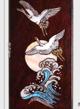 印度小叶紫檀松鹤延年烟盒实木工艺品烟盒个性创意复古礼品收藏