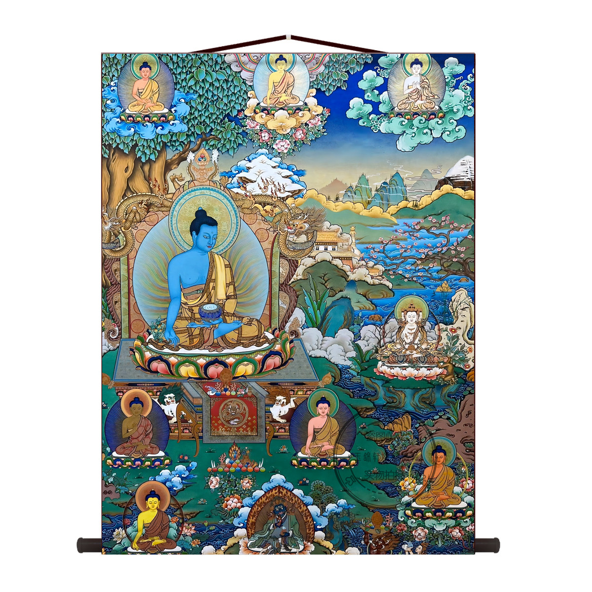 药师佛唐卡画像中堂画客厅挂画佛堂装饰画墙壁画国画卷轴挂图挂轴,淘宝优惠券,粉丝福利购,淘宝优惠卷