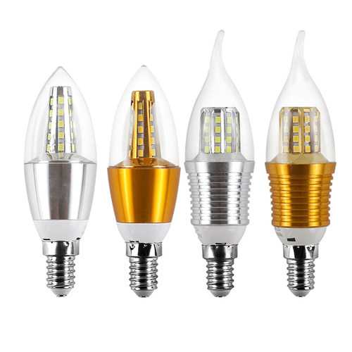 led灯泡e14小螺口e27大螺口家用节能尖泡白光暖光三色变光水晶吊 - 图3