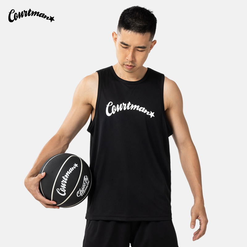 COURTMAN篮球背心男2023夏季运动速干透气美式训练服鸟眼网布无袖 - 图1