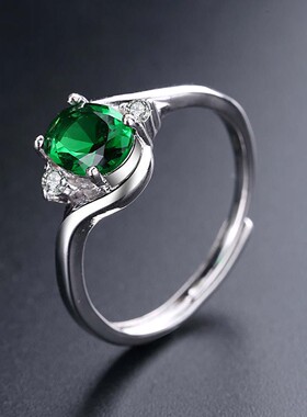 芙霖臻品时尚蓝色戒指轻奢气质指环女款开口可调节送老婆七夕礼a4