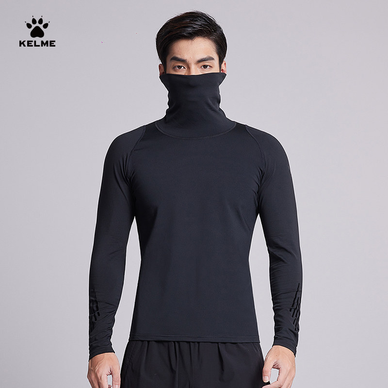 KELME卡尔美运动健身衣男紧身长袖T恤加绒高领保暖训练跑步打底服,淘宝优惠券,粉丝福利购,淘宝优惠卷