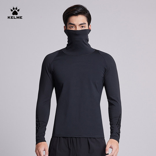 KELME卡尔美运动健身衣男紧身长袖T恤加绒高领保暖训练跑步打底服