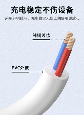 适用云朵咪兔闹钟充电线MUID化妆镜台灯充电线学生闹钟充电线圆孔