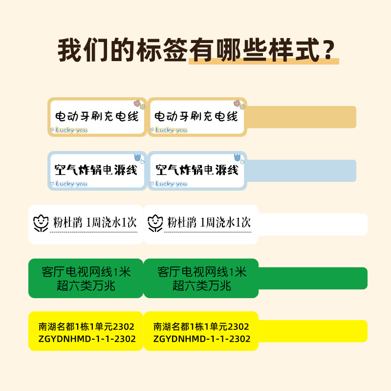 【D系列通用数据线】精臣D11/D110/D101/H1线缆标签纸家用电器数据线网线标记防脱落刀型热敏防水不干胶贴纸-图1