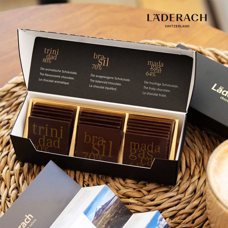 Laderach莱德拉黑巧礼盒70%80%巧克力瑞士进口高端零食圣诞节礼物