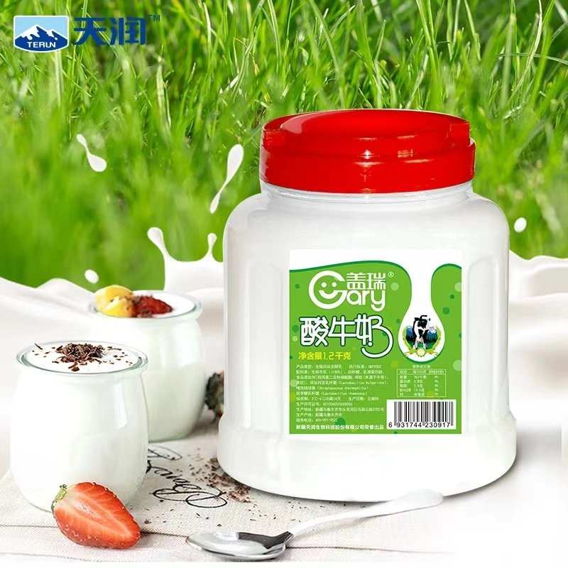 新疆天润盖瑞酸奶大桶装1.2kg水果捞网红原味浓缩风味老酸奶包邮