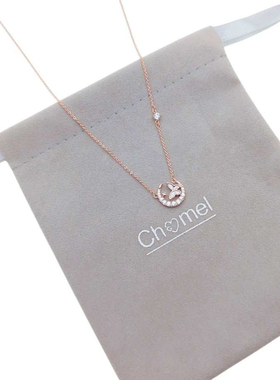 Chomel星月蝴蝶吊坠项链精致百搭