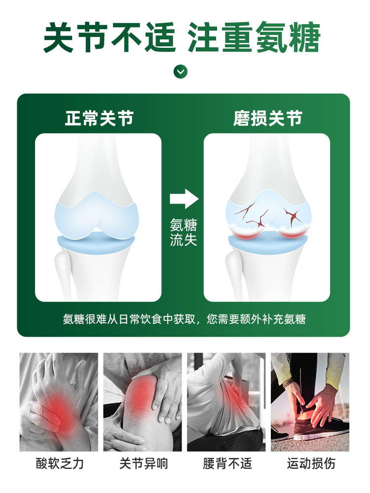 氨糖软骨素维骨力骨胶原蛋白氨基葡萄糖中老年补钙护关节正品 - 图1