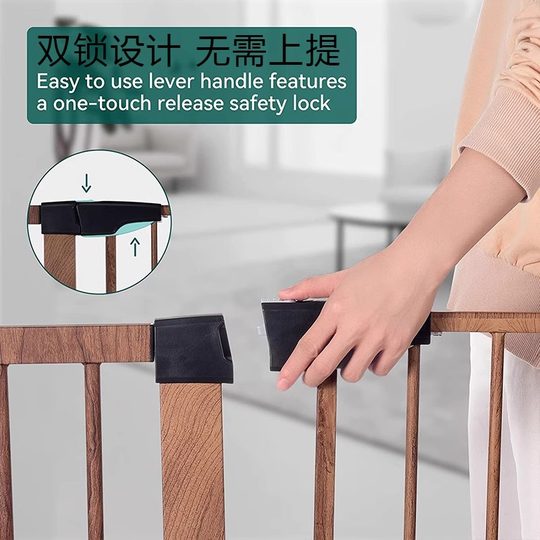 HOT PAPA楼梯护栏儿童安全防护栏原木纹宝宝围栏宠物隔离栅栏杆