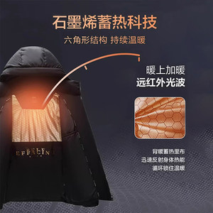 HLA/海澜之家短款羽绒服男2023冬装新款加厚连帽休闲保暖上衣外套