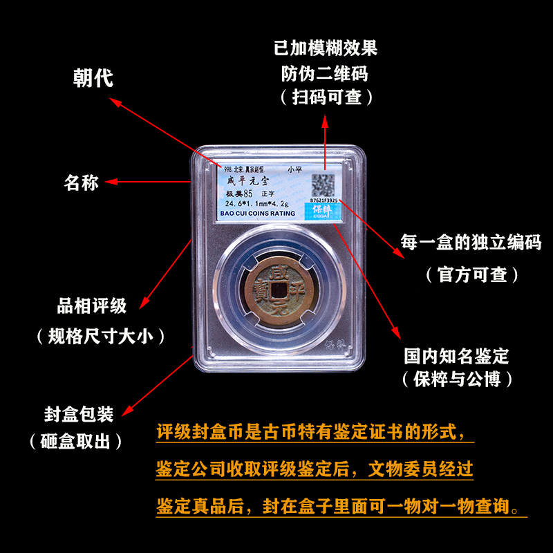 宋代五帝钱真品证书保真古币铜钱咸平煕宁开元通宝文玩收藏-图0