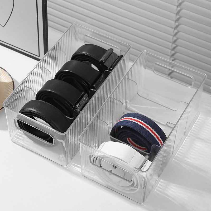 面膜收纳盒亚克力梳妆台透明分格盒桌面化妆品大容量护肤品置物架