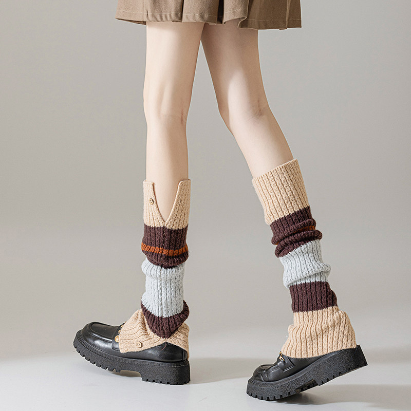 白色针织袜套女秋冬季中筒袜雪地靴堆堆袜加厚保暖小腿袜脚套瘦腿,淘宝优惠券,粉丝福利购,淘宝优惠卷