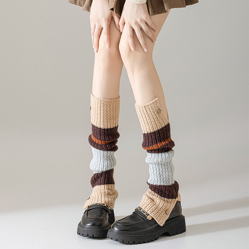 白色针织袜套女秋冬季中筒袜雪地靴堆堆袜加厚保暖小腿袜脚套瘦腿,淘宝优惠券,粉丝福利购,淘宝优惠卷