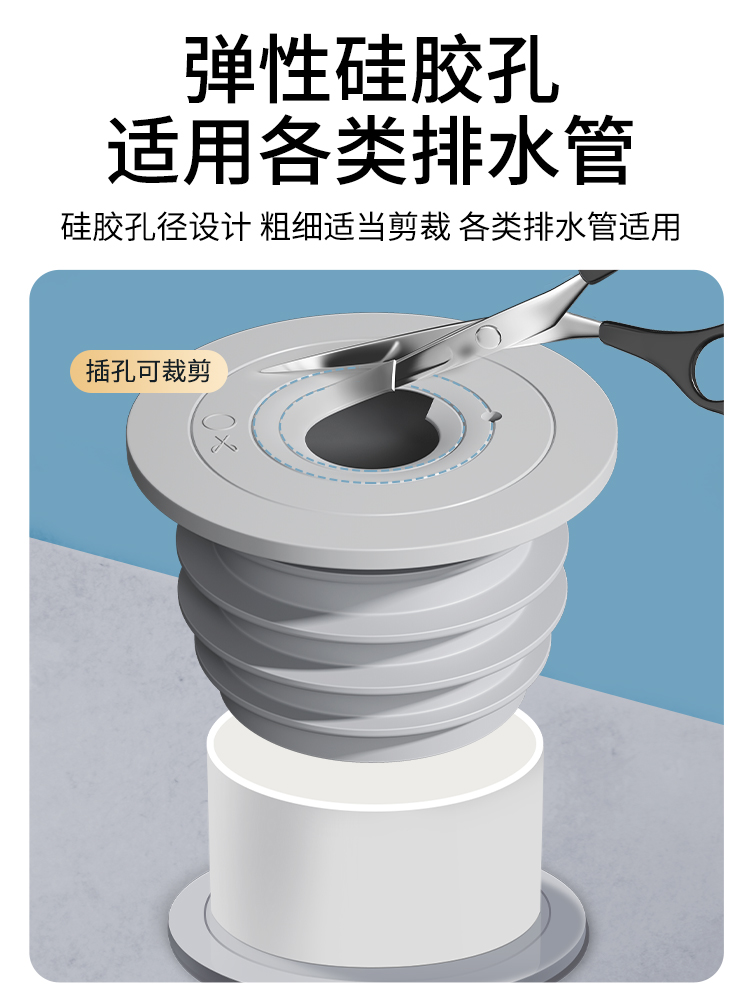 德国下水管道防返臭神器厨房脸盆洗衣机密封塞圈5075排水管堵口器 - 图2