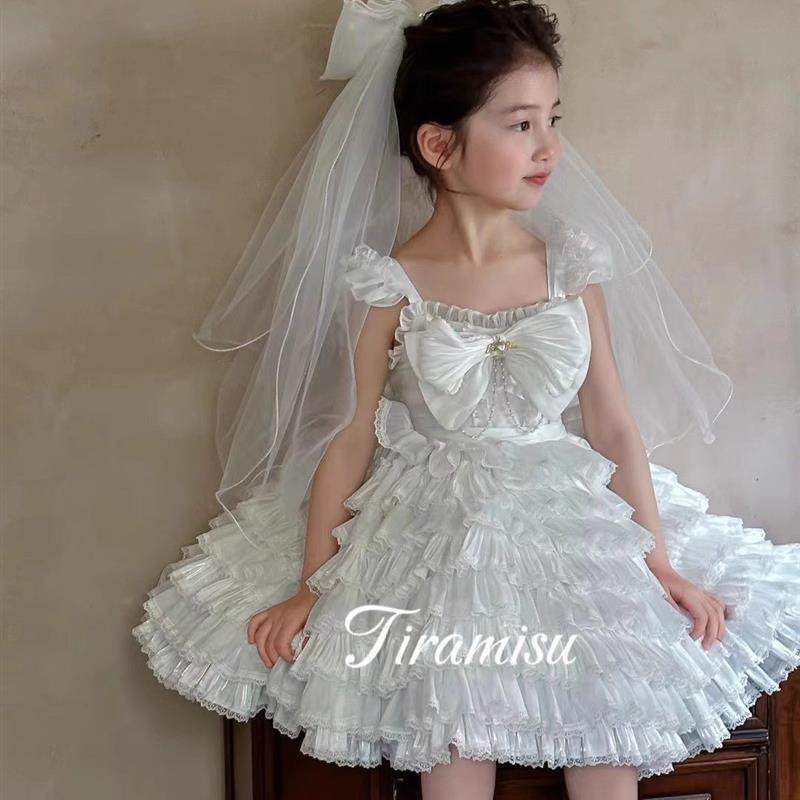 女 童白色婚纱小天使洛丽塔连衣裙礼服花童公主裙生日夏六一表演,淘宝优惠券,粉丝福利购,淘宝优惠卷