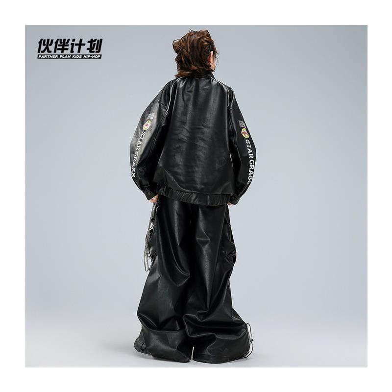 街舞儿童潮服少儿夹克皮裤hiphop女童嘻哈表演出服装男童酷帅炸街,淘宝优惠券,粉丝福利购,淘宝优惠卷