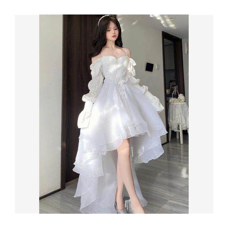 法国女儿的白色吊带公主裙洛丽塔2025新设计单肩大裙裙,淘宝优惠券,粉丝福利购,淘宝优惠卷