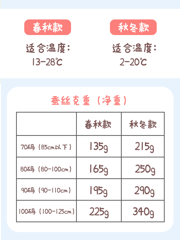 儿童睡袋秋冬桑蚕丝防踢被可脱卸宝宝睡袋恒温分腿蚕丝连体睡衣冬