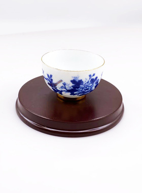 圆形木底座家居装饰摆件外奇石工艺品花瓶手办玩偶茶杯木制托