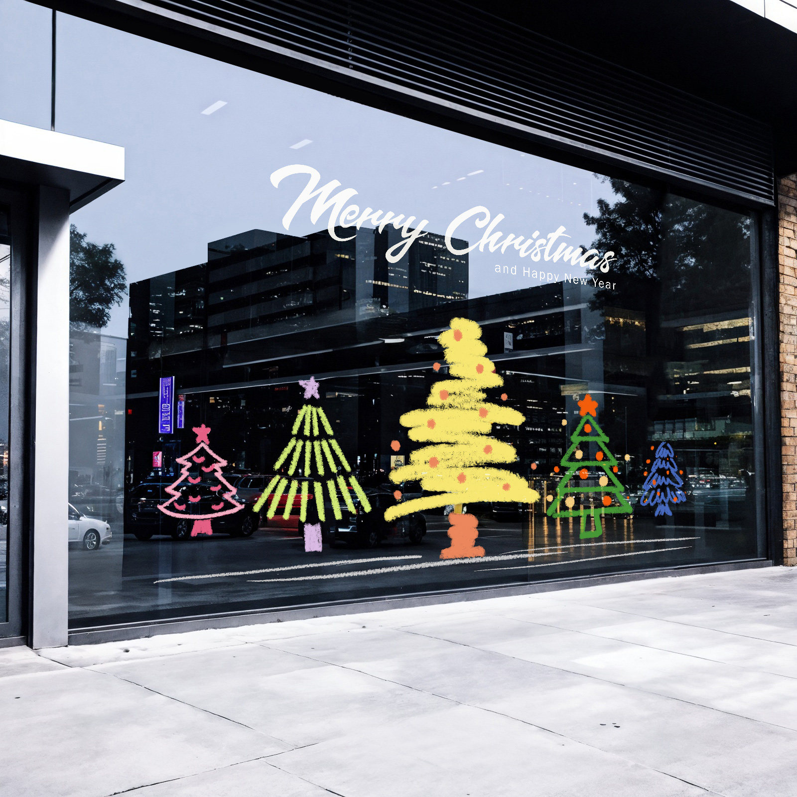 圣诞节装饰窗贴圣诞树贴画创意窗花店铺橱窗静电玻璃贴门贴纸2026,淘宝优惠券,粉丝福利购,淘宝优惠卷