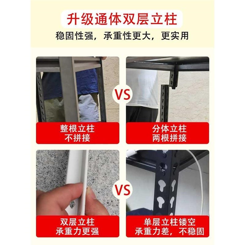 家用货架置物架阳l台仓库储物架y铁架子仓储展示多层落地金属地下 - 图1