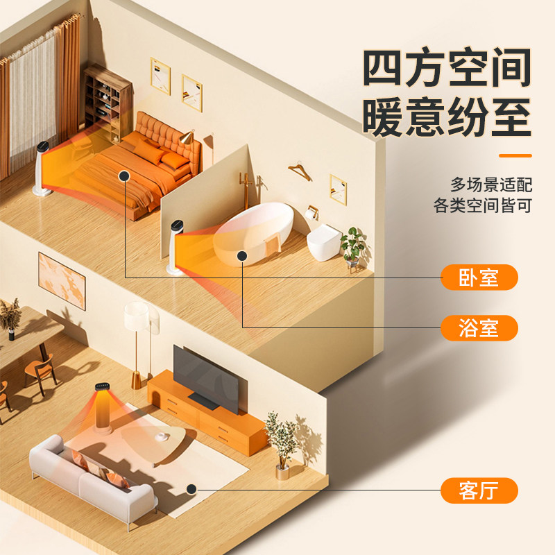 海信家用节能小太阳立式小型暖风机 海信环境电器暖风机/取暖器