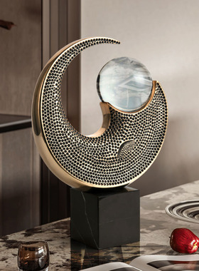 不锈钢水果盘装饰品月亮造型摆件